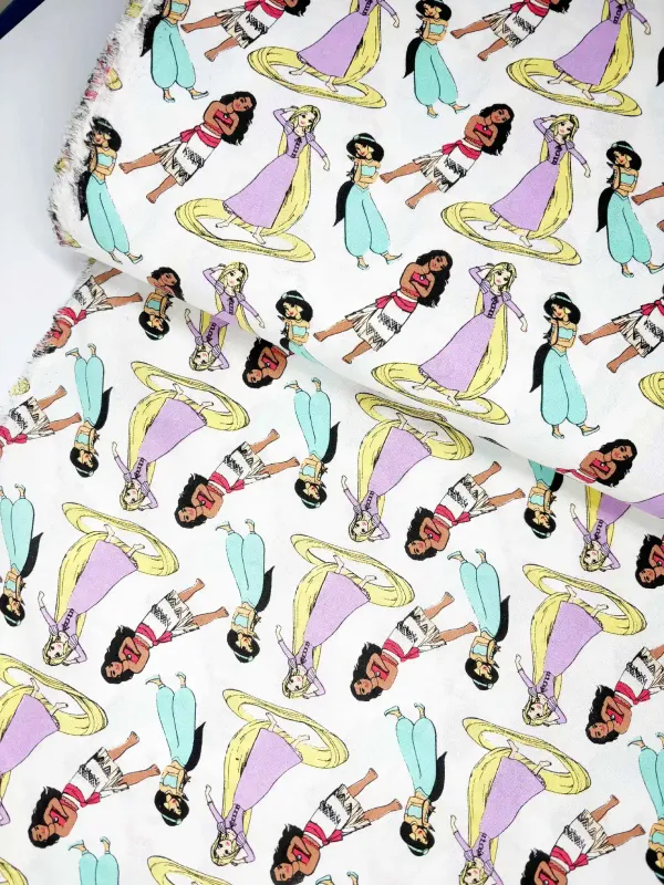 Princesses Tossed | Licensed Quilting Cotton | 112cm wide
