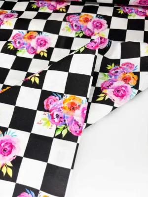 Checkered Blooms | Quilting Cotton | 112cm wide