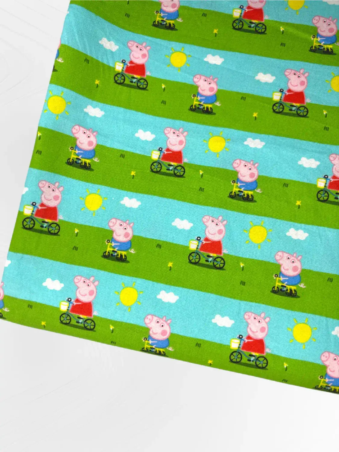 Peppa&#39;s Sunny Bike Ride | Licensed Quilting Cotton | 112cm wide