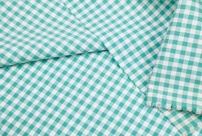 Gingham Mint, 5mm Checks | Yarn Dyed Cotton Woven | 110cm wide