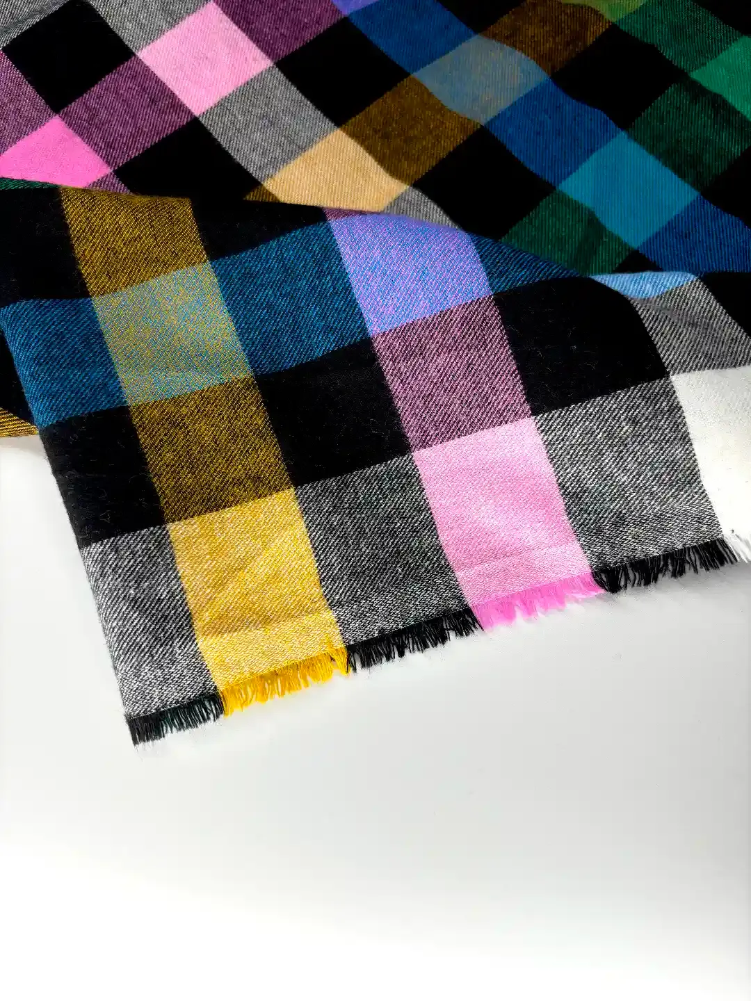 Rainbow Checks | Yarn Dyed Brushed Cotton Woven Flannel | 145cm Wide