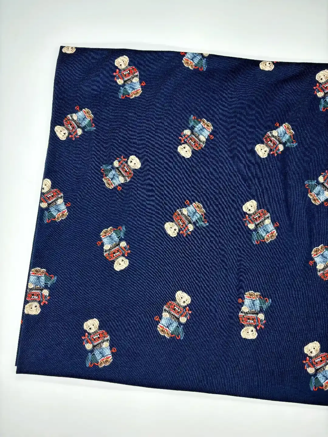 Polo Bear, Navy | Licensed Cotton Jersey T-Shirting Fabric | 170cm Wide