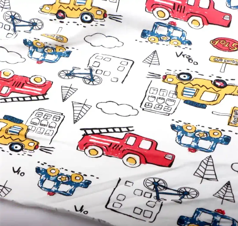 Vehicles | Cotton Lycra Print Fabric, 180gsm
