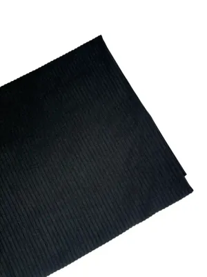 Black | Ribbed Cotton Jersey Knit Fabric | 170cm Wide