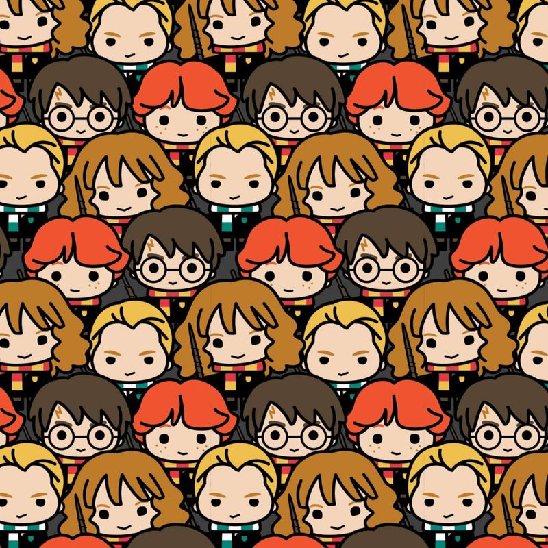 Kawaii Characters Stacked, Harry Potter | Licensed Quilting Cotton | 112cm Wide
