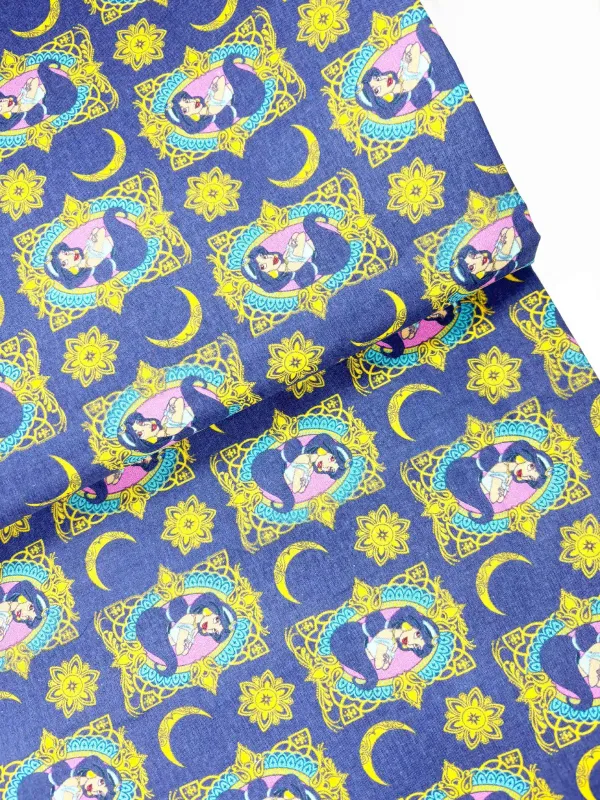 Jasmine, Moonlit Frames | Extra-Wide Licensed Quilting Cotton | 145cm wide