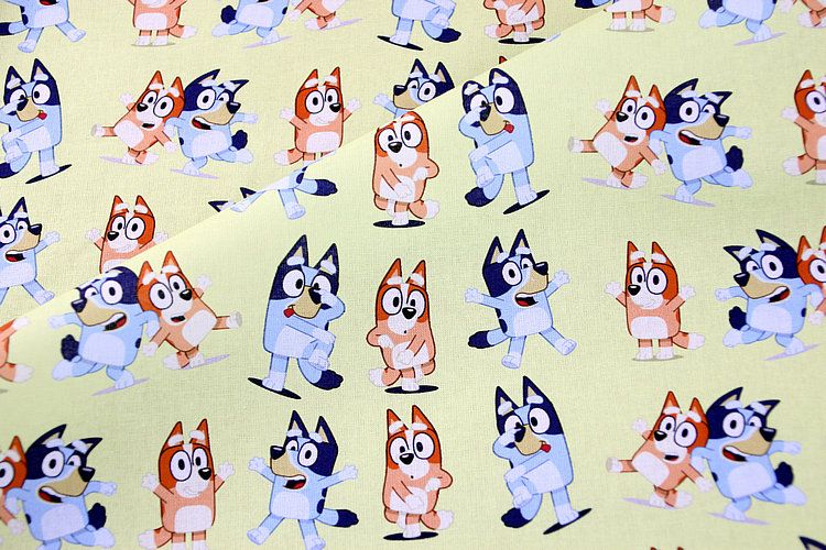 Bluey Green Toss | Extra-Wide Custom Quilting Cotton Woven Fabric | 145cm wide