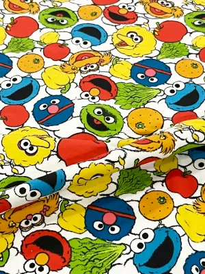 Sesame St Friends | Licensed Cotton Jersey T-shirt Fabric, 174cm Wide