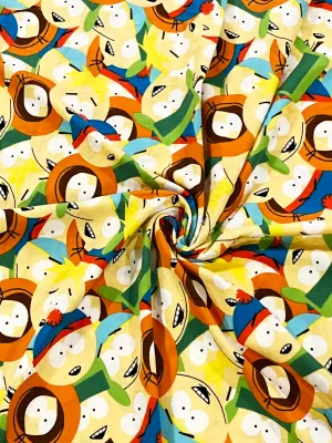South Park Allover | Licensed Cotton Jersey T-shirt Fabric, 164cm Wide