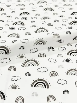 Monotone Rainbows | Cotton Lycra Fabric, 200gsm