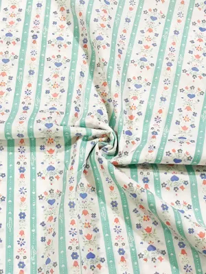 Floral Stripes | Premium Cotton Poplin | 145cm Wide