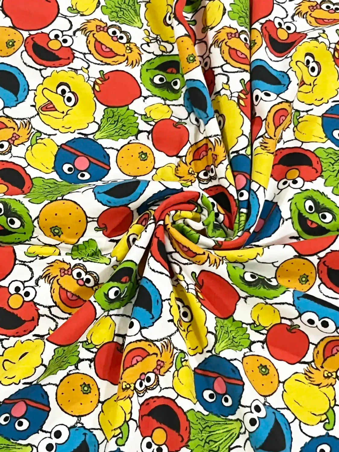 Sesame St Friends | Licensed Cotton Jersey T-shirt Fabric, 174cm Wide