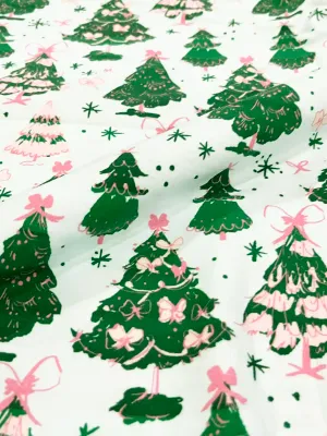 Bow-tiful Xmas | Cotton Lycra Fabric, 240gsm