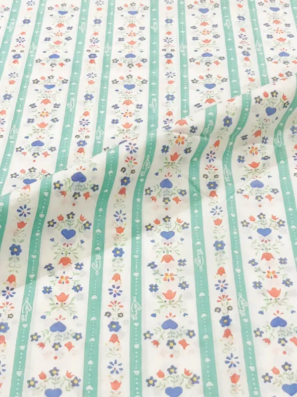 Floral Stripes | Premium Cotton Poplin | 145cm Wide