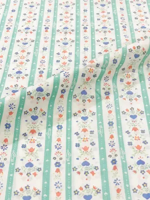 Floral Stripes | Premium Cotton Poplin | 145cm Wide