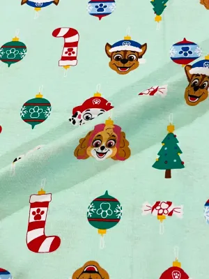 Xmas Paw Patrol | Licensed Cotton Jersey T-shirt Fabric, 176cm Wide