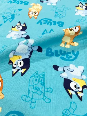 Bluey &amp; Bingo, Dance | Licensed Cotton Jersey T-shirt Fabric, 174cm Wide