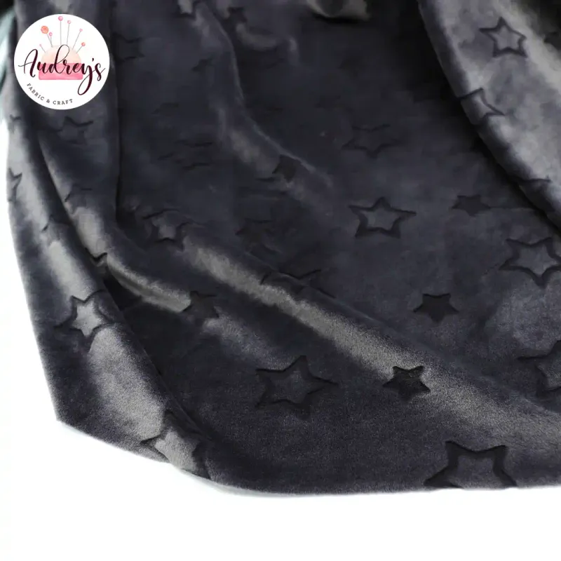 Metallic Stars | Plush Double-Sided Strech Minky Fleece Fabric | 180cm Wide
