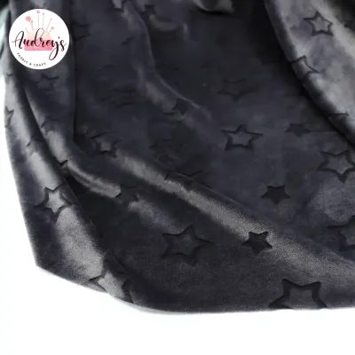 Metallic Stars | Plush Double-Sided Strech Minky Fleece Fabric | 180cm Wide