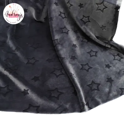 Metallic Stars | Plush Double-Sided Strech Minky Fleece Fabric | 180cm Wide