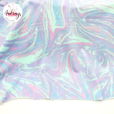 Rainbow Swirls, Pastel | Combed Cotton Lycra Fabric, 220gsm