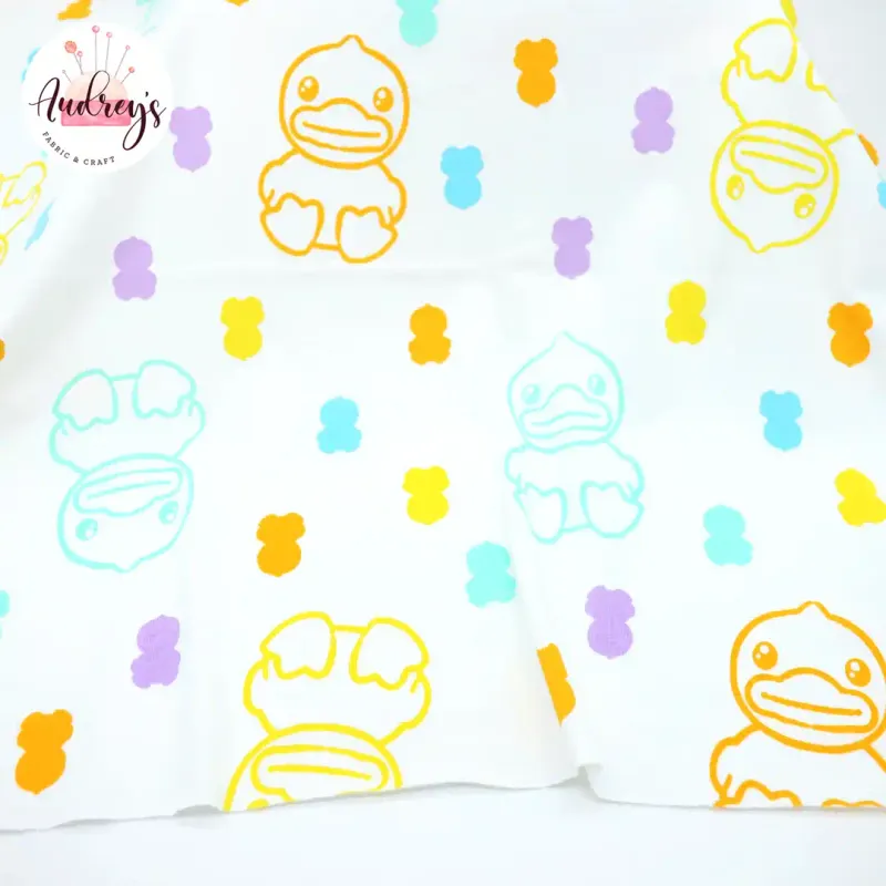 Colourful Duckies | Cotton Jersey T-Shirting Fabric, 165cm Wide