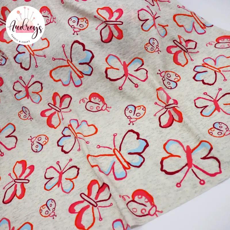 My Favourite Insects | Combed Ribbed Jersey Knit Fabric, 190gsm