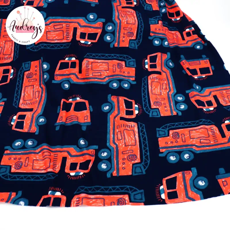 Fire Truck | Cotton Lycra Fabric, 170gsm