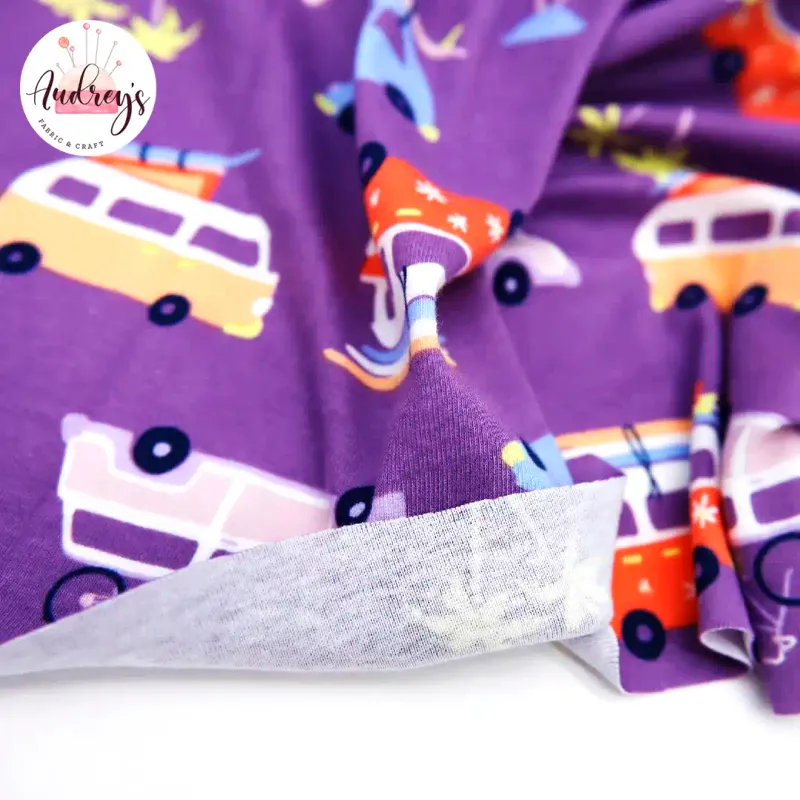 Beach Vacation | Combed Cotton Jersey Interlock T-Shirting Fabric, 190cm Wide