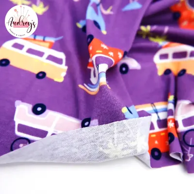 Beach Vacation | Combed Cotton Jersey Interlock T-Shirting Fabric, 190cm Wide