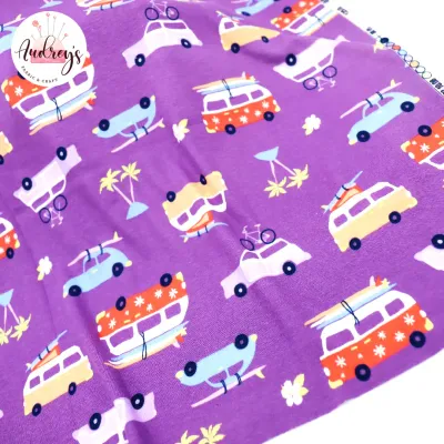 Beach Vacation | Combed Cotton Jersey Interlock T-Shirting Fabric, 190cm Wide