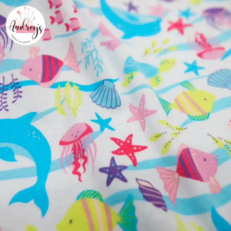 Under the Sea | Cotton Jersey Interlock T-Shirting Fabric, 170cm Wide