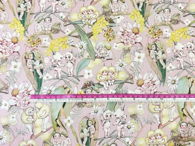 Gossiping Gumnuts Pink, May Gibbs | Licensed Quilting Cotton | 112cm wide
