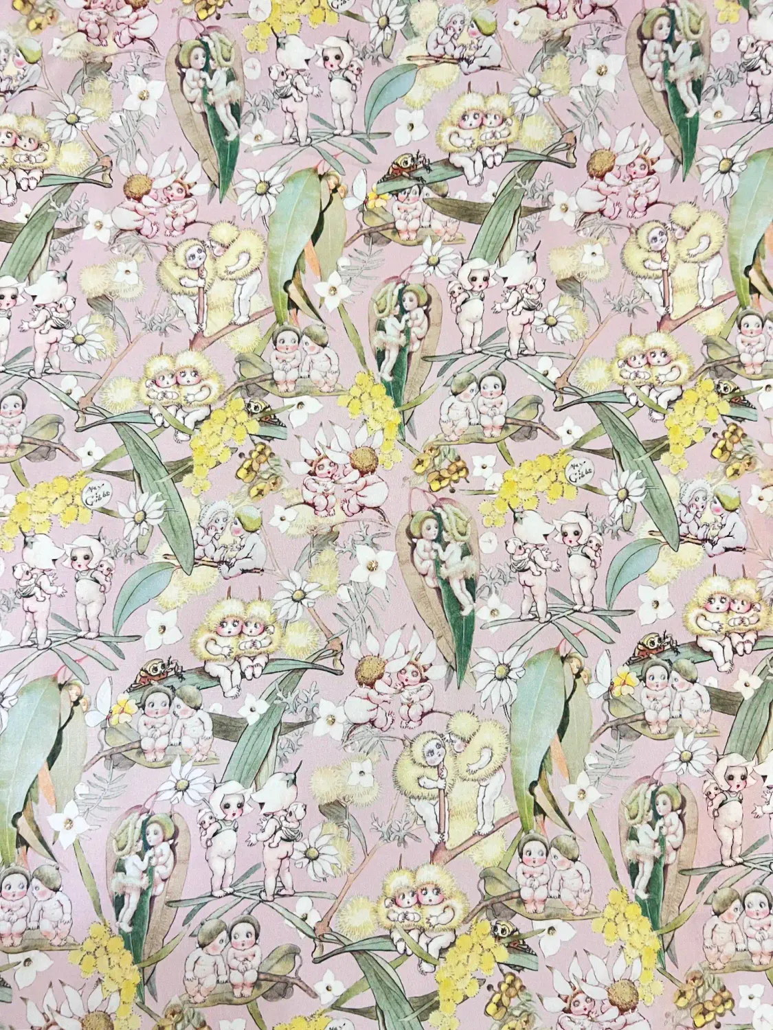 Gossiping Gumnuts Pink, May Gibbs | Licensed Quilting Cotton | 112cm wide