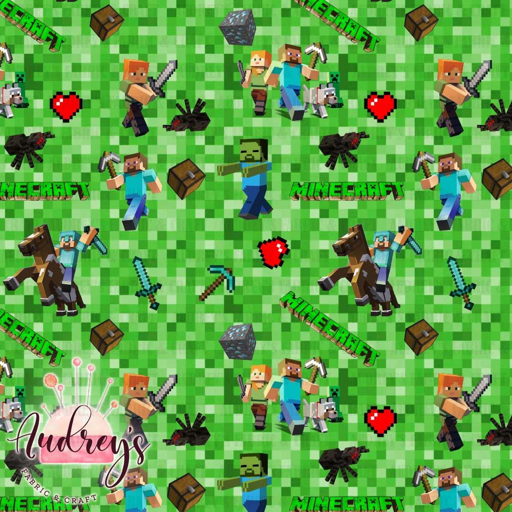 Minecraft on Pixels | Digital-Print Custom Cotton Woven | 145cm wide