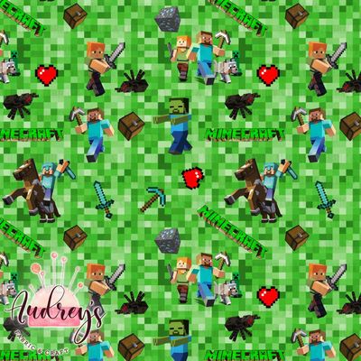 Minecraft on Pixels | Digital-Print Custom Cotton Woven | 145cm wide