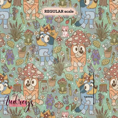 Bluey, Cottagecore Sage | Digital-Print Custom Cotton Woven | 145cm wide