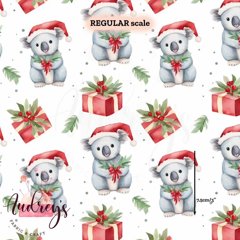 Christmas Koala Toss | Digital-Print Custom Cotton Woven | 145cm wide