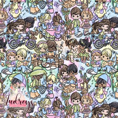 Precious Moments Springtime | Digital-Print Custom Cotton Woven | 145cm wide