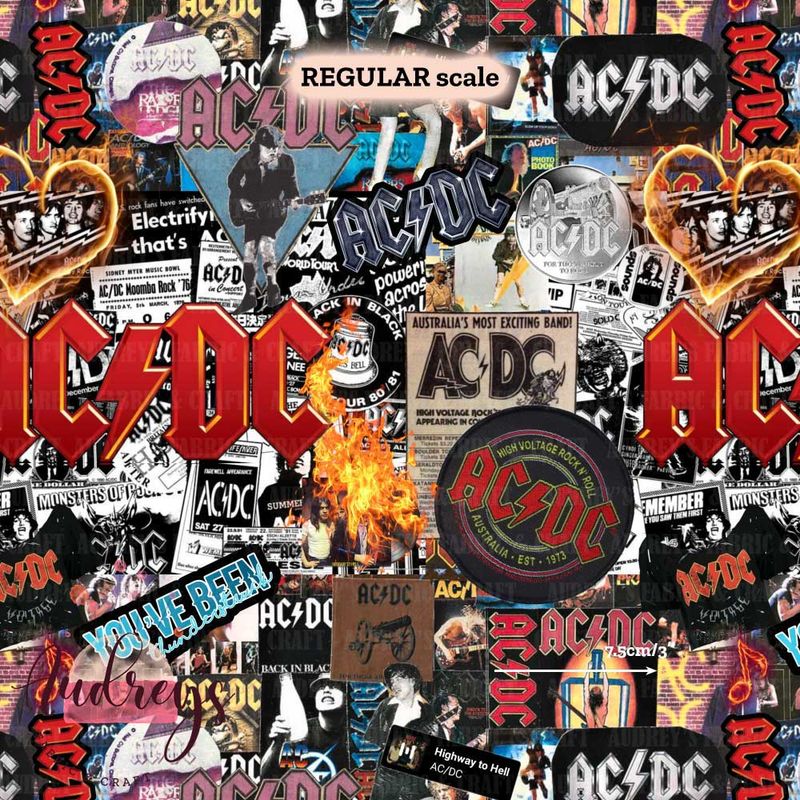 ACDC, Collage | Digital-Print Custom Cotton Woven | 145cm wide