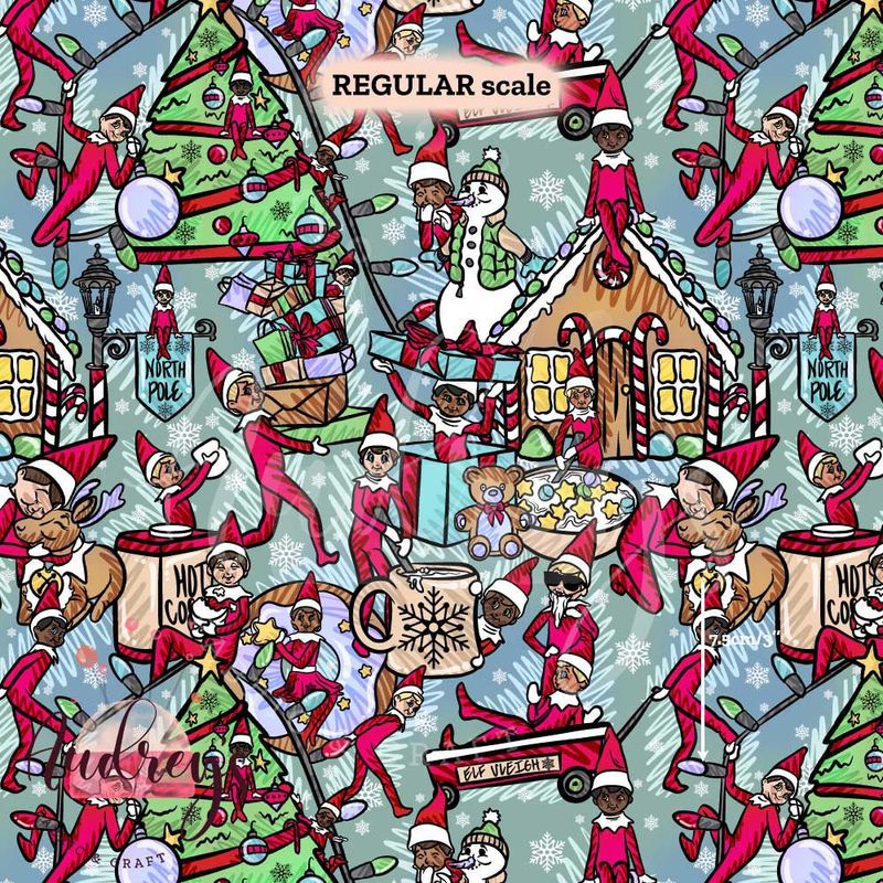 Elf on the Shelf, Colour | Digital-Print Custom Cotton Woven | 145cm wide
