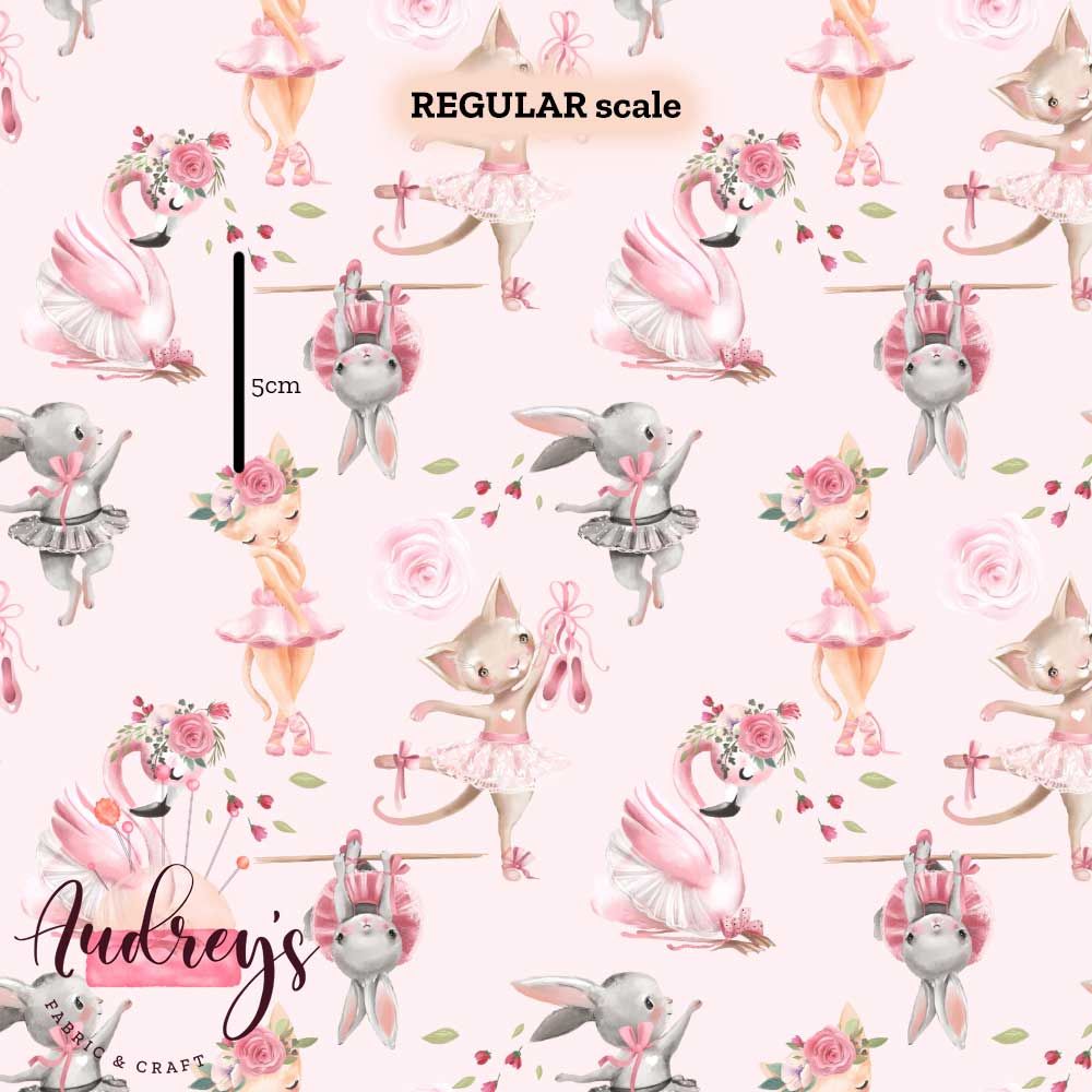 Ballet Friends, Pink | Digital-Print Custom Cotton Woven | 145cm wide
