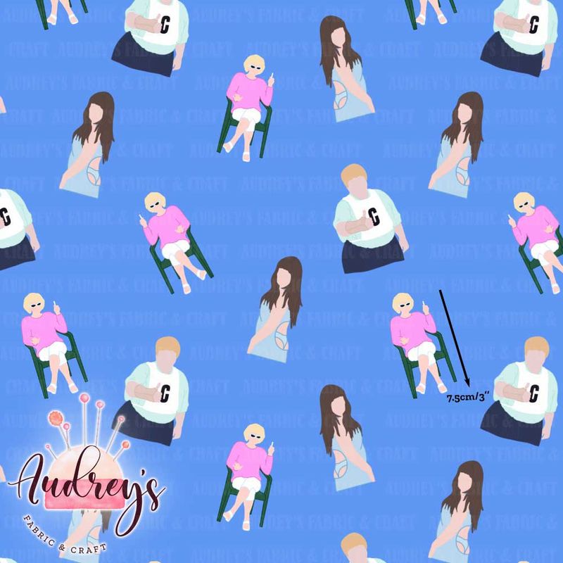 Kath &amp; Kim Toss, Blue | Digital-Print Custom Cotton Woven | 145cm wide