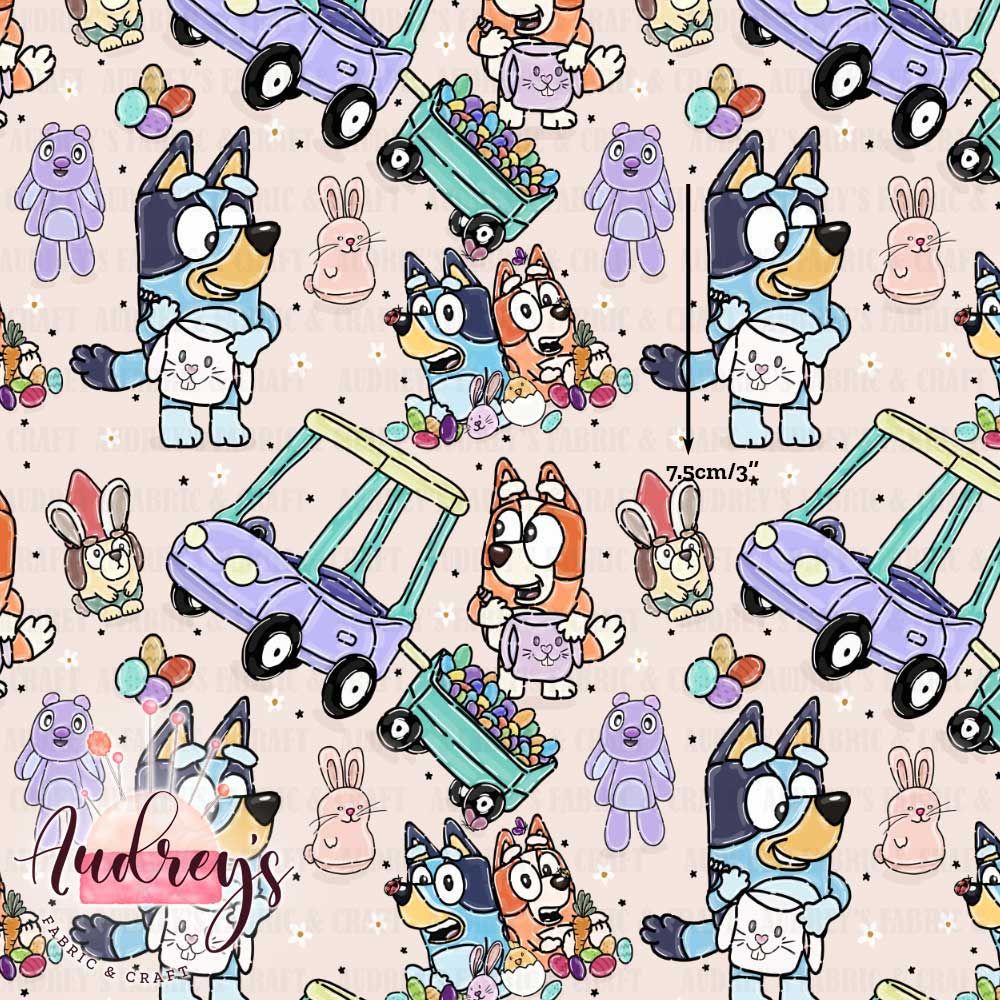 Bluey Doodles on Pink | Digital-Print Custom Cotton Woven | 145cm wide