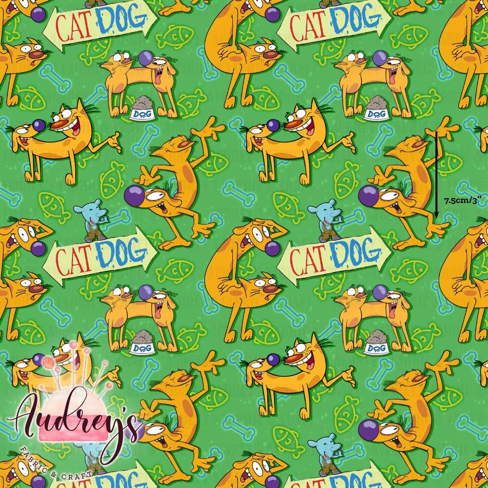 CatDog Chaos | Digital-Print Custom Cotton Woven | 145cm wide