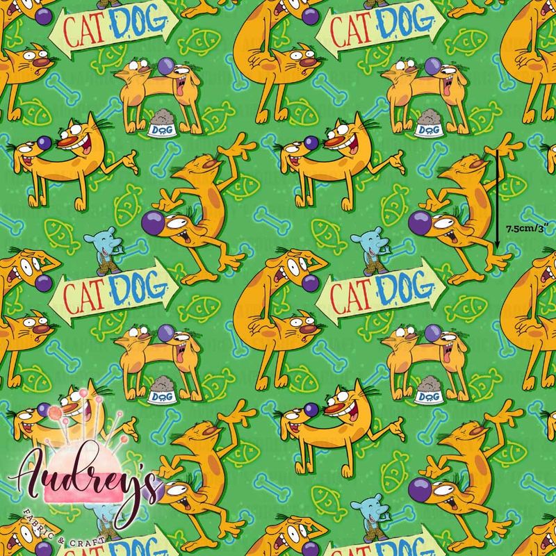 CatDog Chaos | Digital-Print Custom Cotton Woven | 145cm wide