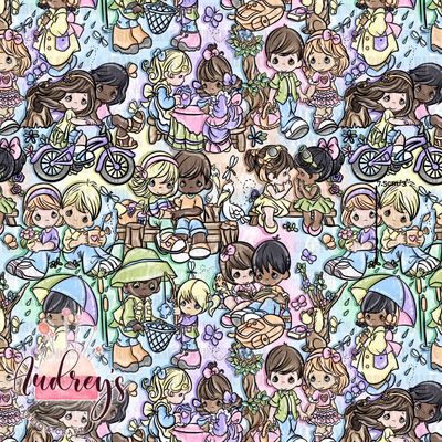 Precious Moments Springtime | Digital-Print Custom Cotton Woven | 145cm wide