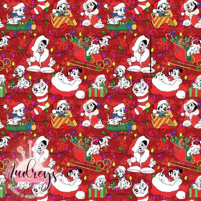 Xmas Dalmatians | Digital-Print Custom Cotton Woven | 145cm wide
