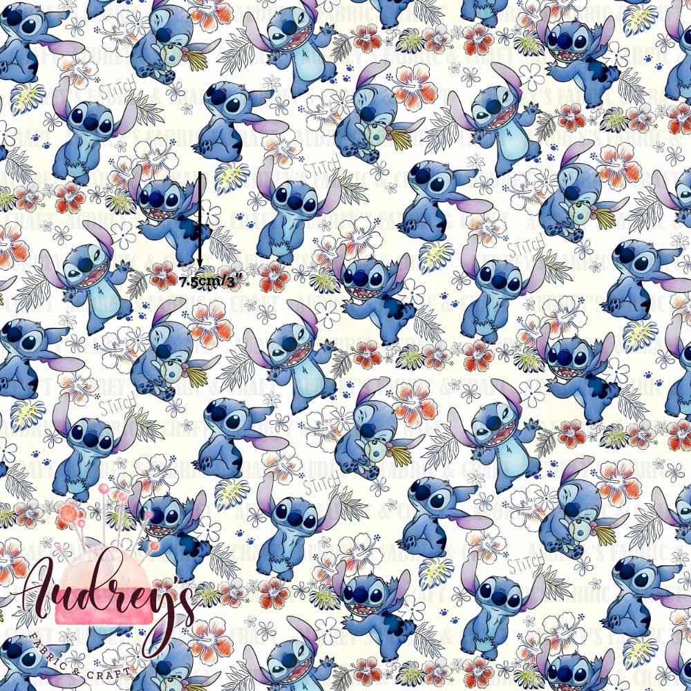 Stitch on Floral | Digital-Print Custom Cotton Woven | 145cm wide