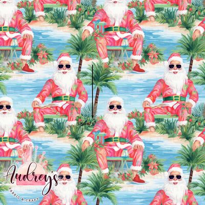 Aussie Santa | Digital-Print Custom Cotton Woven | 145cm wide